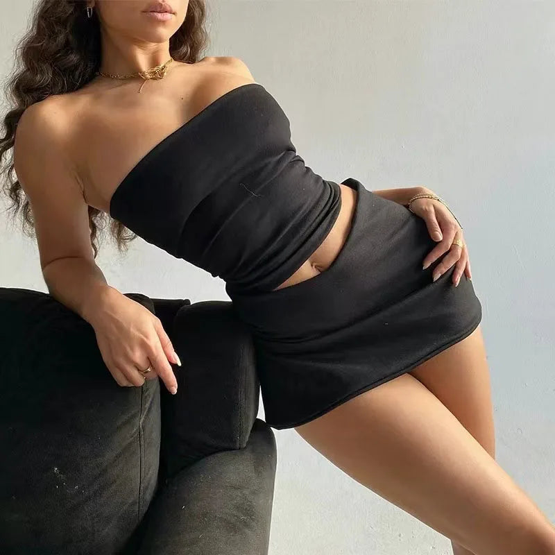 Crop Top, Mini Skirt Two-Piece