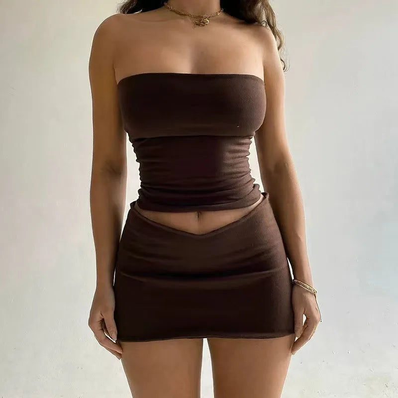 Crop Top, Mini Skirt Two-Piece