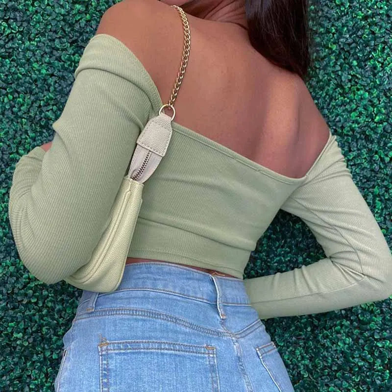 Long Sleeve Crop Tops